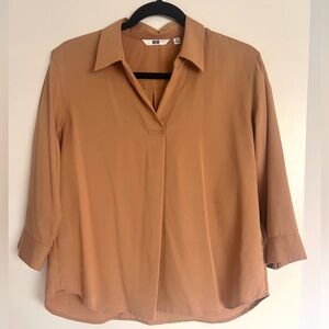 Uniqlo Rayon Collar Blouse 3/4 Sleeve